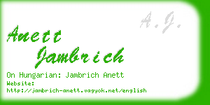 anett jambrich business card